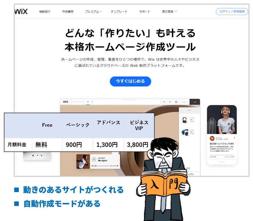 WiX料金プランと特徴
